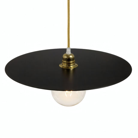 Quebra-luz disco plano em ferro Ø 40 cm para casquilho E27 — Preto