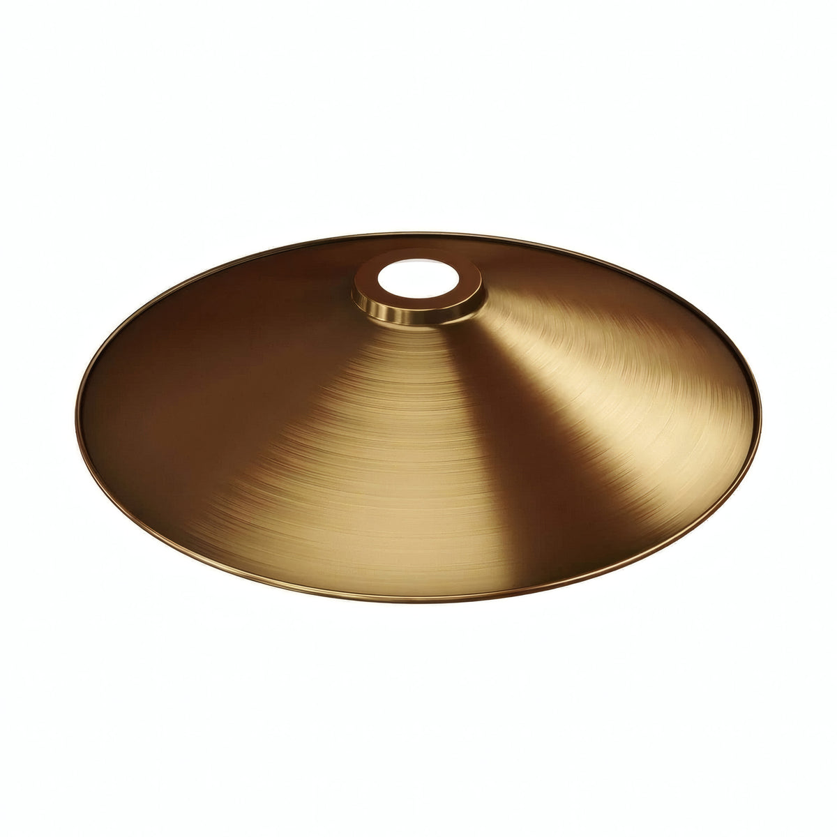 Quebra-luz plano esmaltado Ø 30 cm para casquilho E27 — Branco e bronze acetinado