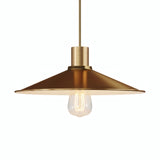 Quebra-luz plano esmaltado Ø 30 cm para casquilho E27 — Branco e bronze acetinado