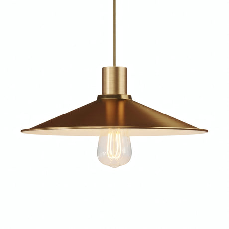 Quebra-luz plano esmaltado Ø 30 cm para casquilho E27 — Branco e bronze acetinado