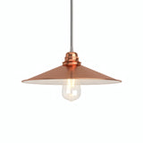 Quebra-luz plano esmaltado Ø 30 cm para casquilho E27 — Branco e cobre