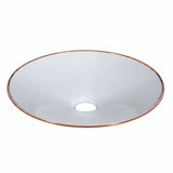 Quebra-luz plano esmaltado Ø 30 cm para casquilho E27 — Branco e cobre