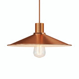 Quebra-luz plano esmaltado Ø 30 cm para casquilho E27 — Branco e cobre acetinado