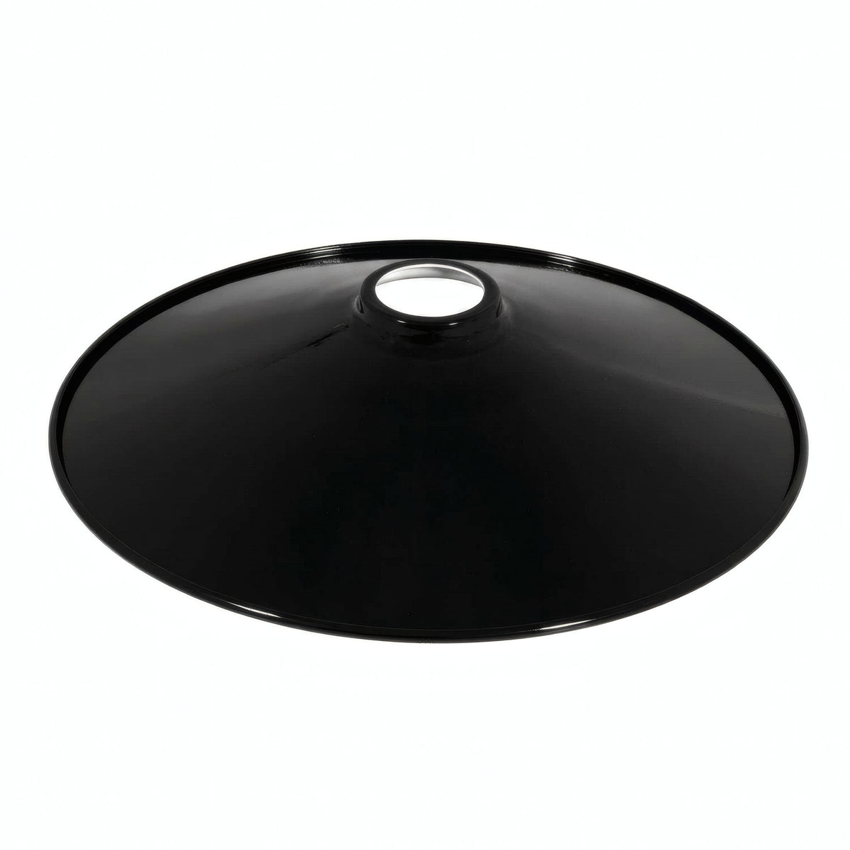 Quebra-luz plano esmaltado Ø 30 cm para casquilho E27 — Branco e preto