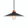 Quebra-luz plano esmaltado Ø 30 cm para casquilho E27 — Branco e preto