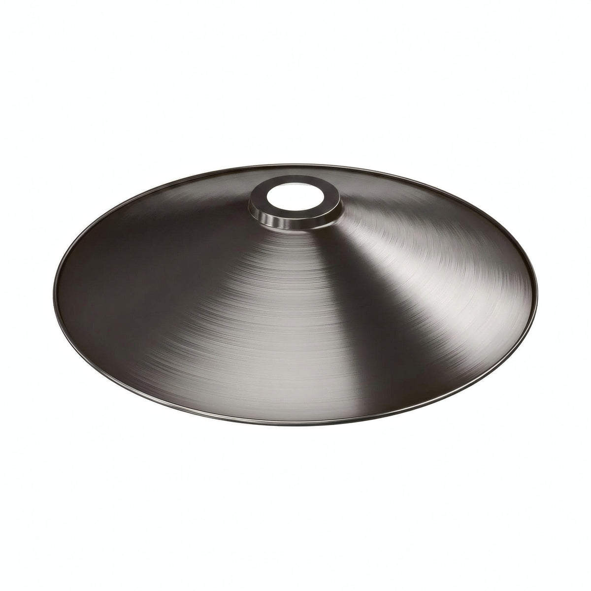 Quebra-luz plano esmaltado Ø 30 cm para casquilho E27 — Branco e titânio acetinado