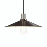 Quebra-luz plano esmaltado Ø 30 cm para casquilho E27 — Branco e titânio acetinado