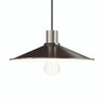 Quebra-luz plano esmaltado Ø 30 cm para casquilho E27 — Branco e titânio acetinado