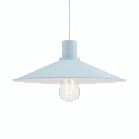 Quebra-luz plano esmaltado Ø 30 cm para casquilho E27 — Azul céu