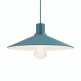 Quebra-luz plano esmaltado Ø 30 cm para casquilho E27 — Azul petróleo