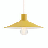 Quebra-luz plano esmaltado Ø 30 cm para casquilho E27 — Amarelo mostarda