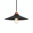 Quebra-luz plano esmaltado Ø 30 cm para casquilho E27 — Preto