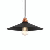 Quebra-luz plano esmaltado Ø 30 cm para casquilho E27 — Preto