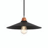 Quebra-luz plano esmaltado Ø 30 cm para casquilho E27 — Preto