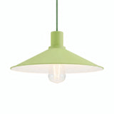 Quebra-luz plano esmaltado Ø 30 cm para casquilho E27 — Verde relva