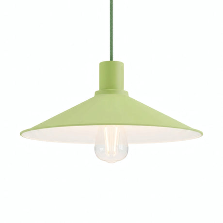 Quebra-luz plano esmaltado Ø 30 cm para casquilho E27 — Verde relva
