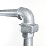 Distribuidor 4 vias e cotovelo-union galvanizados - detalhe da estrutura
