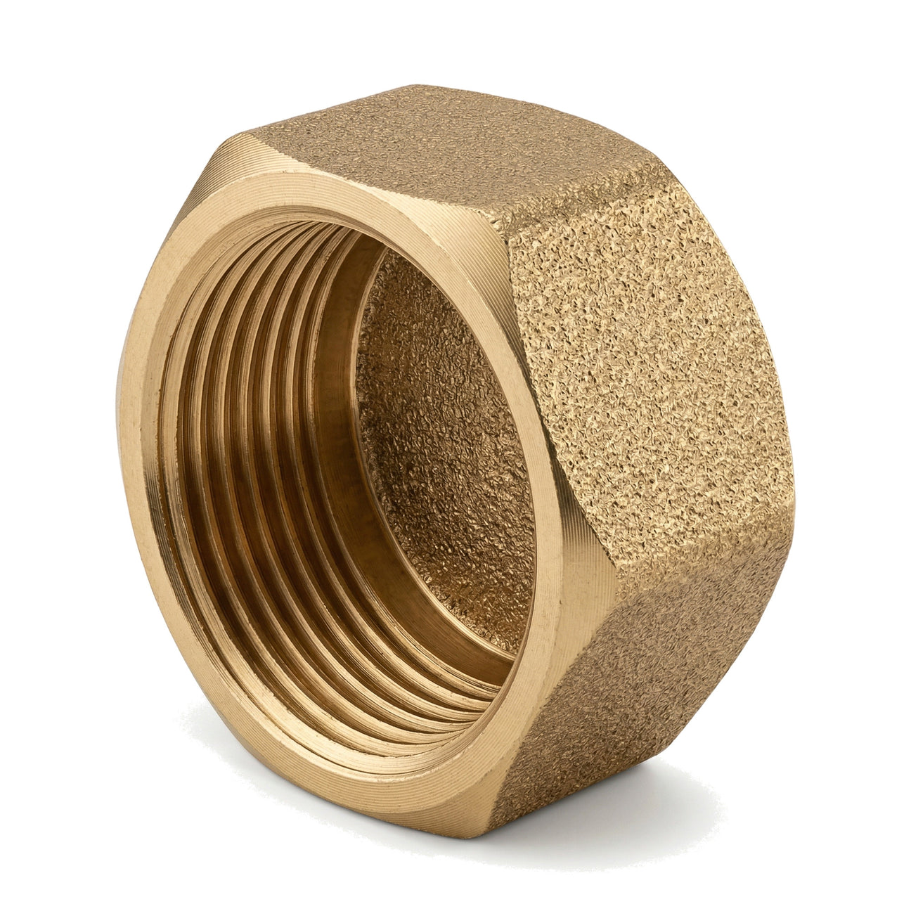 Tampão fêmea com cabeça hexagonal em latão CW617N BSP - vista isométrica