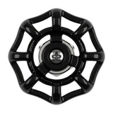 Bouton de meuble volant noir style industriel, vue de face