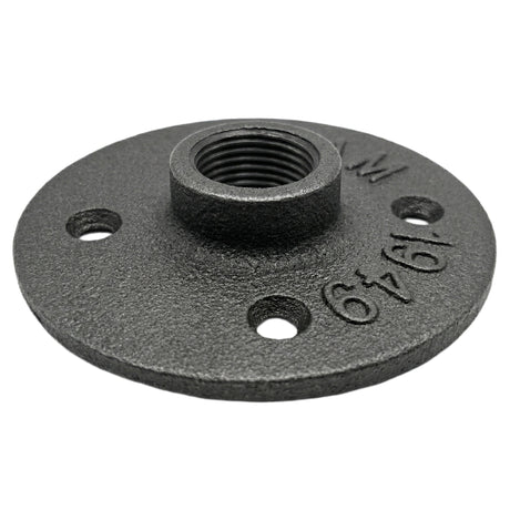 Bride 4 trous 15x21mm fonte noire — vue en perspective