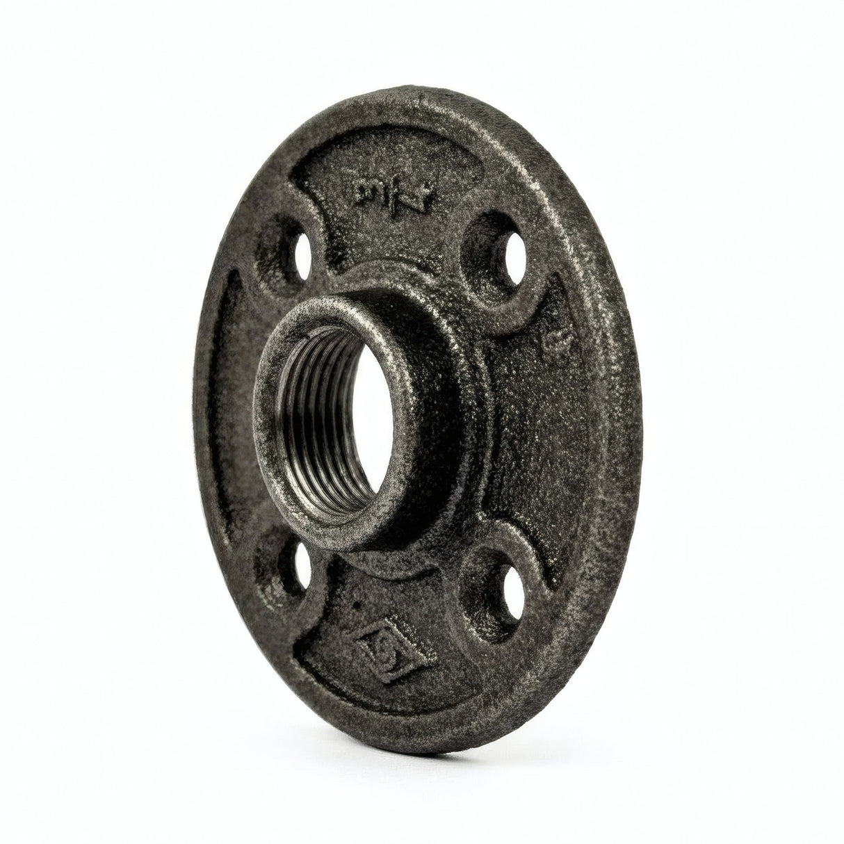 Flange 3/4'' | 20x27mm diâmetro grande ferro fundido preto - foto de produto sobre fundo branco 2