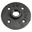 Flange 4 furos 1/2 polegada ferro fundido preto — vista frontal