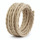 Cabo elétrico têxtil de juta torcido - foto de produto sobre fundo branco 4