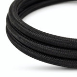 Cabo elétrico têxtil preto - foto de produto sobre fundo branco 6