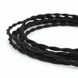 Câble électrique textile noir torsadé - photo produit fond blanc 3