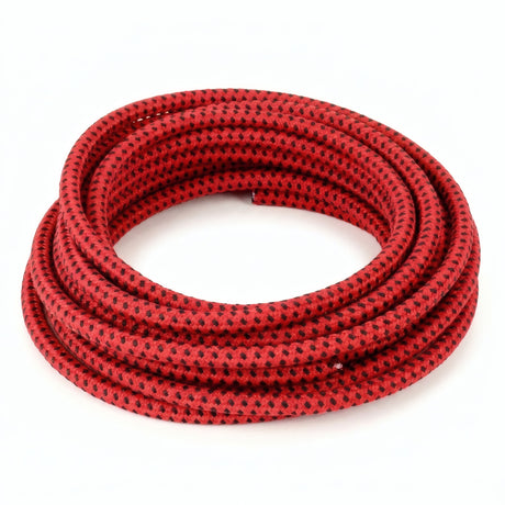 Câble électrique textile rouge et noir - photo produit fond blanc 8