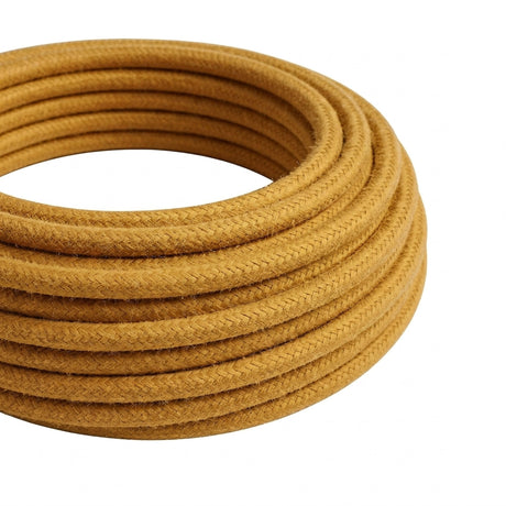 Cabo têxtil redondo de algodão – Mel dourado