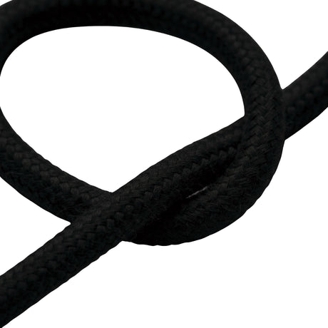 Cabo têxtil redondo de algodão – Preto carvão