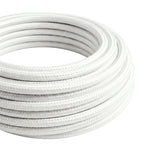 Cabo têxtil redondo efeito seda – Branco ótico