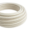 Cabo têxtil redondo efeito seda – Branco pérola