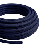 Cabo têxtil redondo efeito seda – Azul profundo