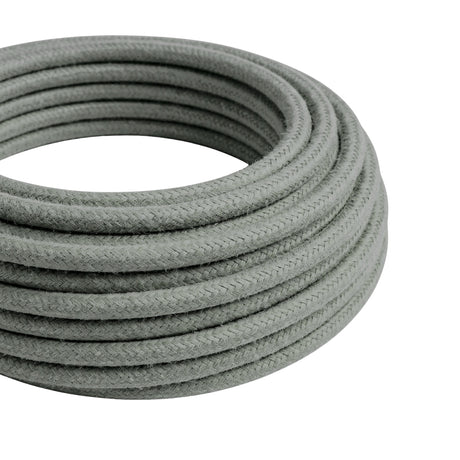 Cabo têxtil redondo efeito seda – Cinzento-fumo