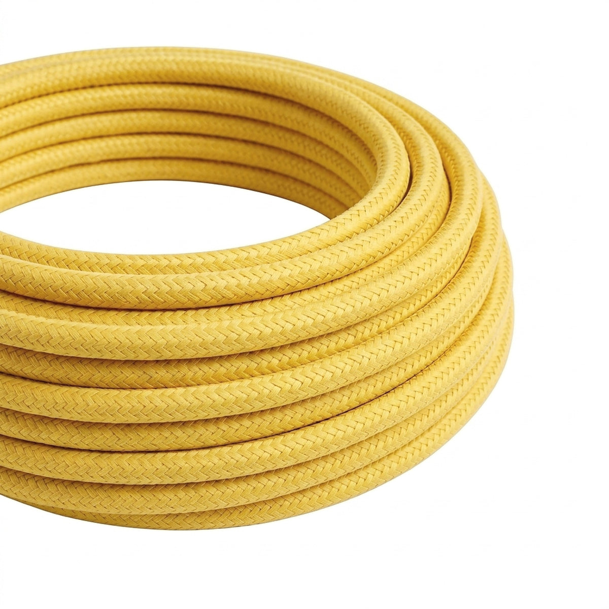 Cabo têxtil redondo efeito seda – Amarelo milho