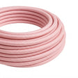 Cabo têxtil redondo efeito seda – Rosa pálido