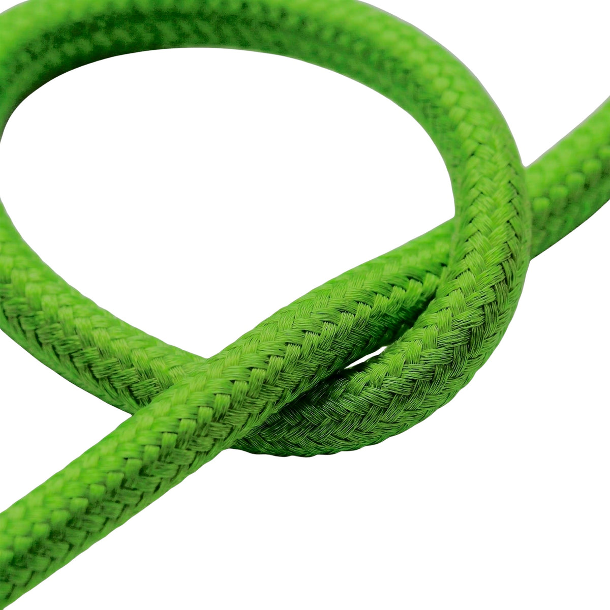 Cabo têxtil redondo efeito seda – Verde-lima
