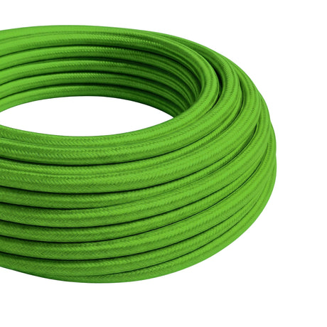 Cabo têxtil redondo efeito seda – Verde-lima