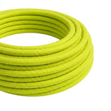 Cabo têxtil redondo efeito seda fluo – Amarelo