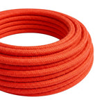 Cabo têxtil redondo efeito seda fluo – Laranja