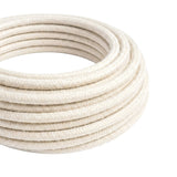 Cabo têxtil redondo de linho natural – Branco