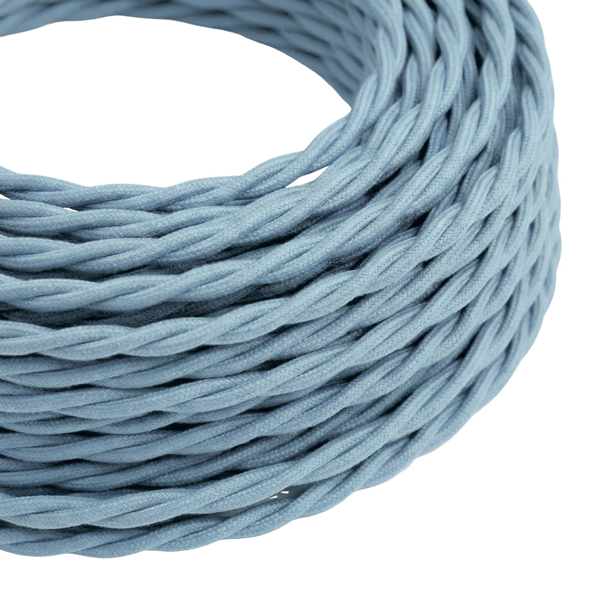 Cabo têxtil entrançado de algodão – Azul-oceano