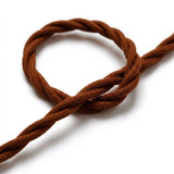 Cabo têxtil entrançado de algodão – Castanho canela