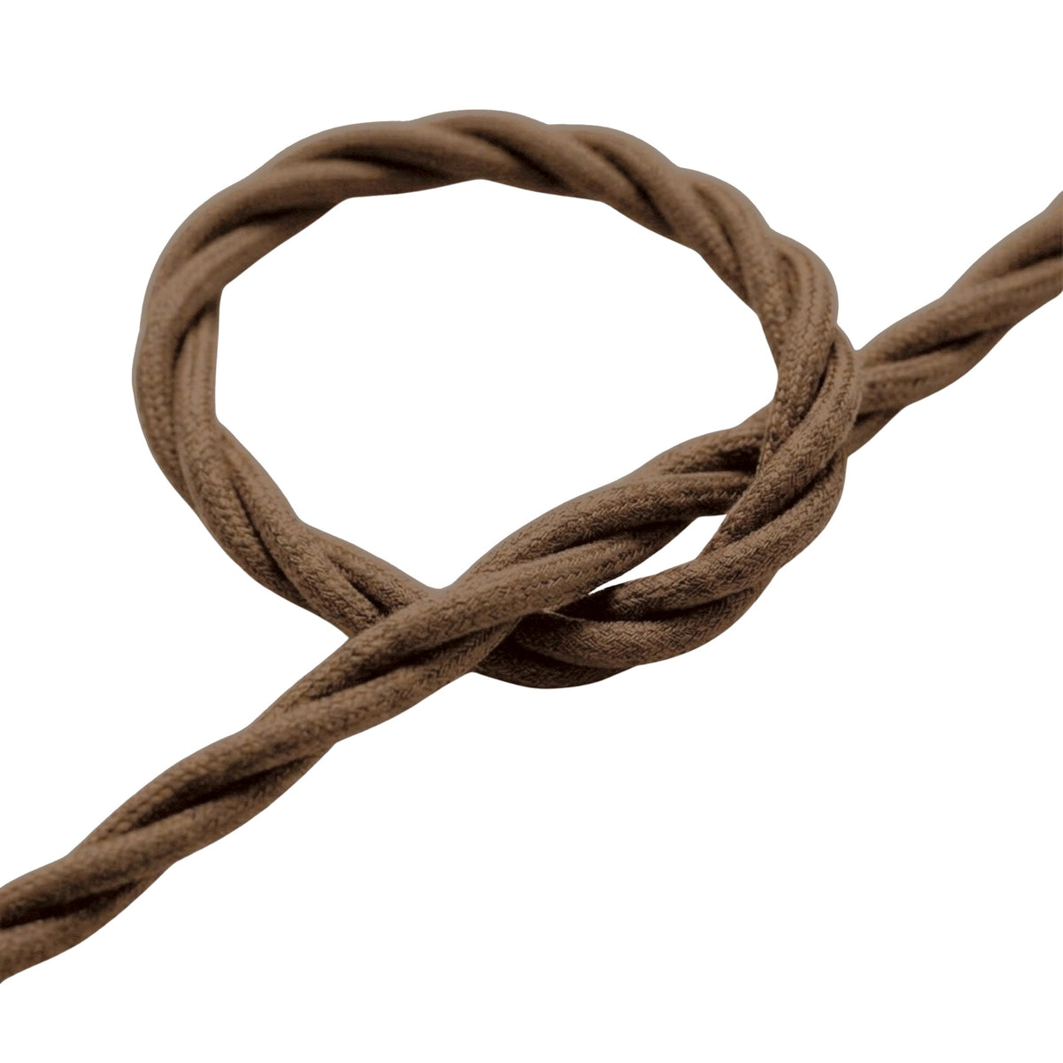 Cabo têxtil entrançado de algodão – Castanho espresso