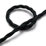 Cabo têxtil entrançado de algodão – Preto carvão