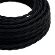 Cabo têxtil entrançado de algodão – Preto carvão