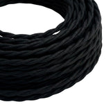Cabo têxtil entrançado de algodão – Preto carvão