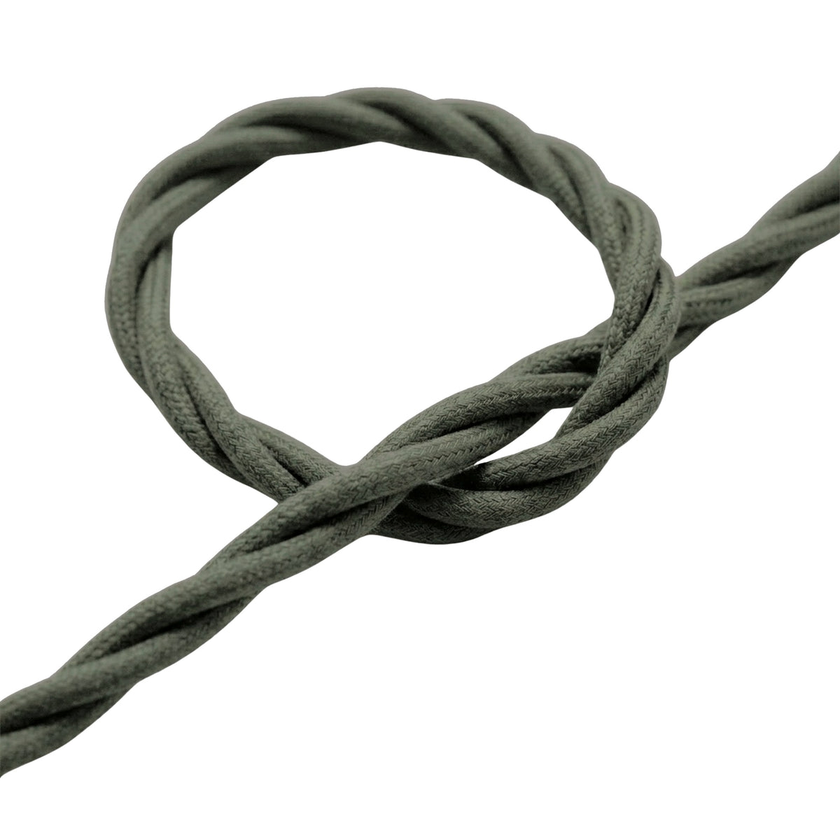 Cabo têxtil entrançado de algodão – Verde sálvia